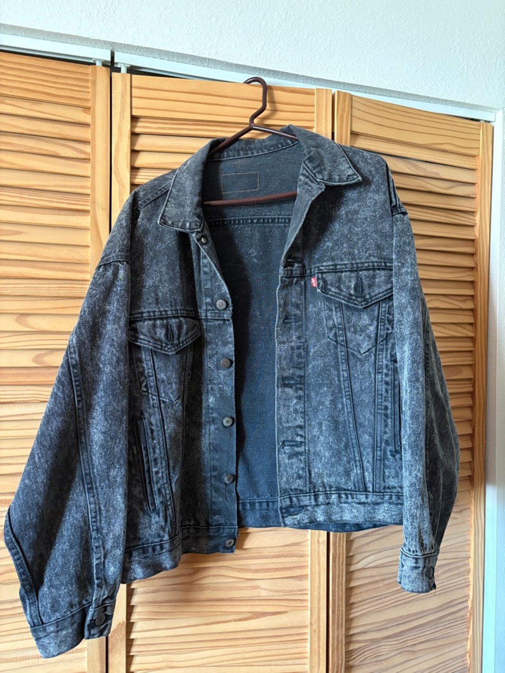 Oversize Washed Black Denim Jacket